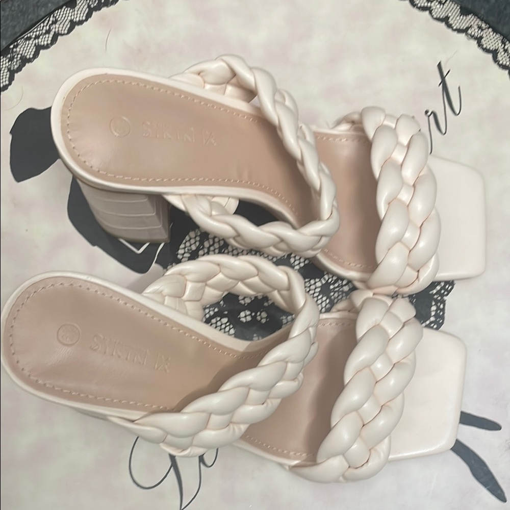 Women's Cream Braided Sandals